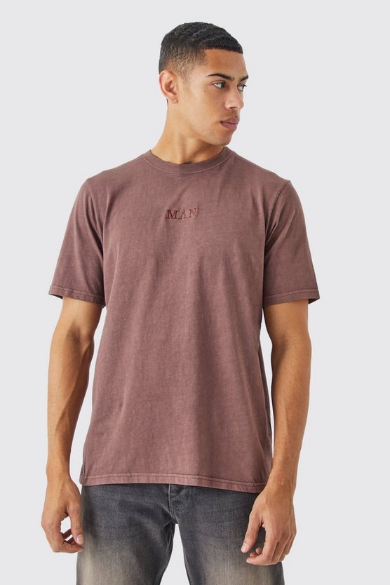 Man Roman Batik T-Shirt mit Rundhalsausschnitt