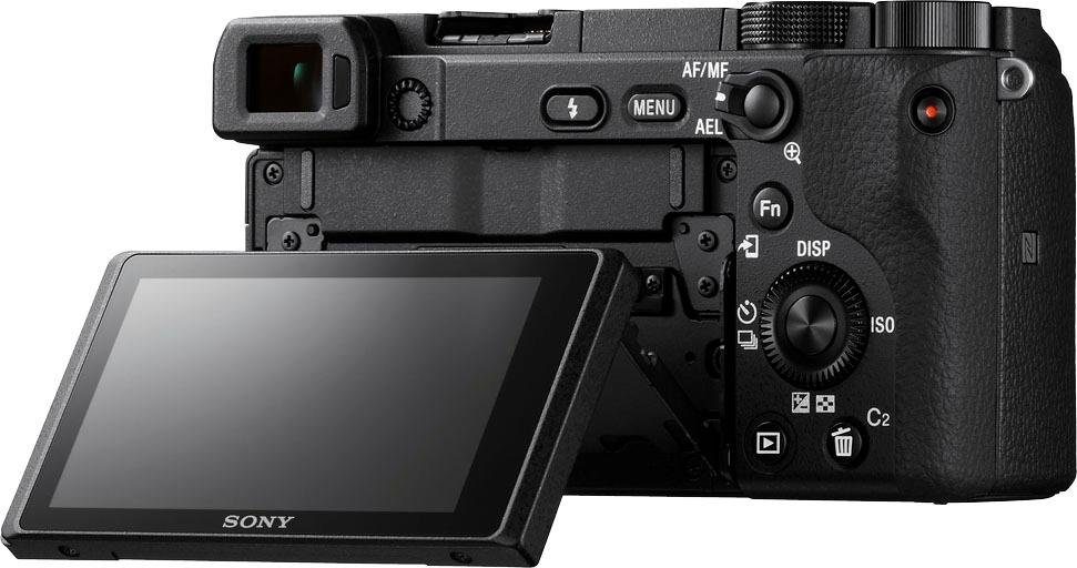 Sony ILCE-6400LB - Alpha 6400 E-Mount Systemkamera (24,2 MP, Bluetooth, NFC, WLAN (Wi-Fi), 4K Video, 180° Klapp-Display, XGA OLED Sucher, L-Kit 16-50mm Objektiv)