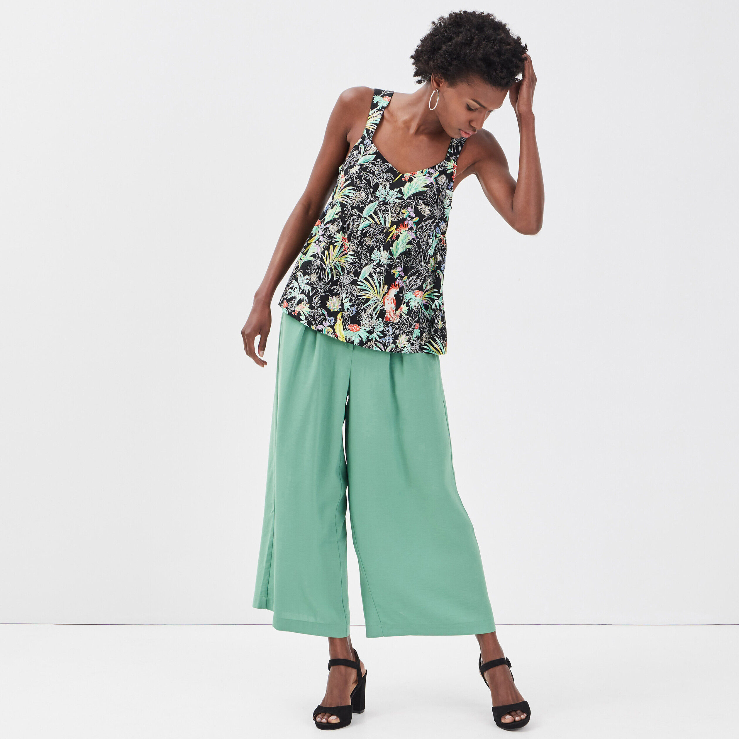 Blouse bretelles larges noir femme | Cache Cache