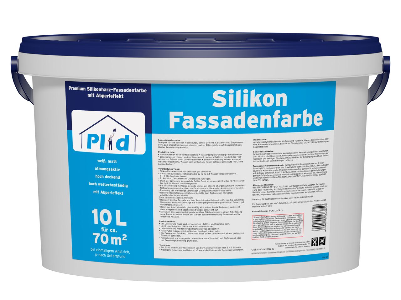 Prinzstark Premium Silikon Fassadenfarbe Aussenfarbe Fassadenweiß Weiß
