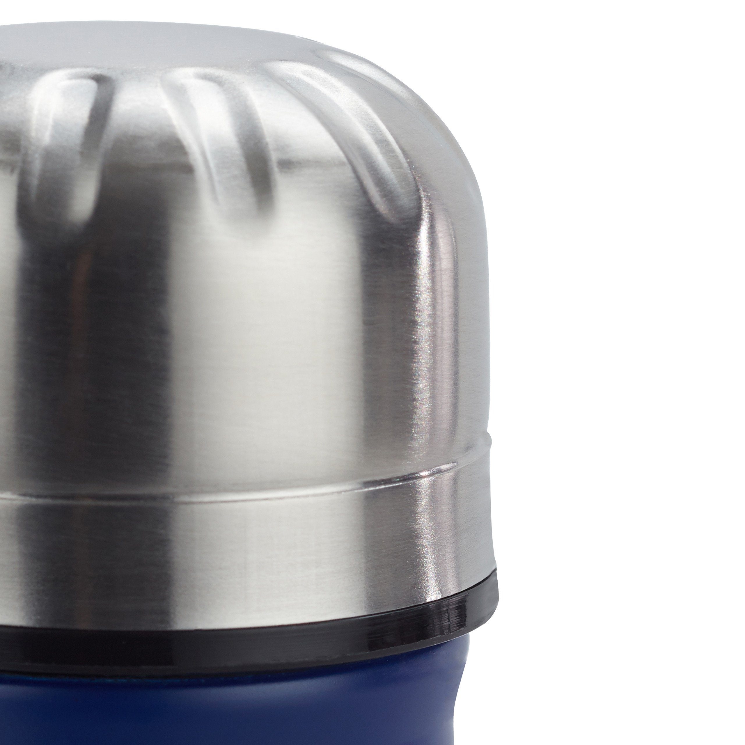 relaxdays Isolierflasche Trinkflasche Edelstahl, Dunkelblau