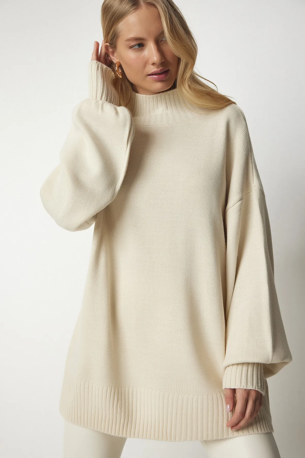 Happiness İstanbul  Pullover - Beige - Oversized