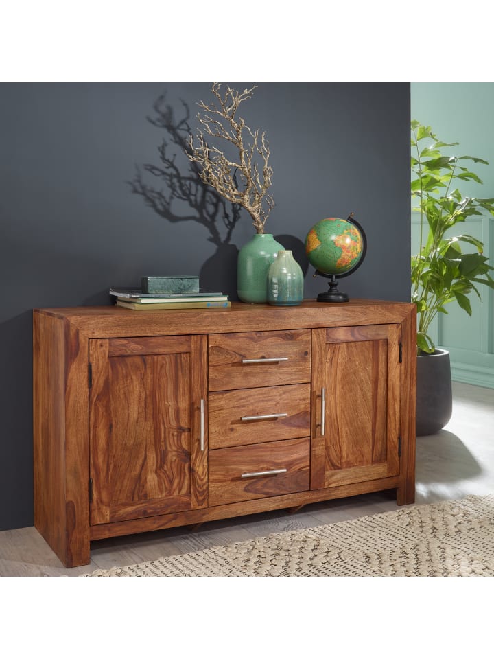 KADIMA DESIGN Sideboard Massivholz Kommode 118 cm 3 Schubladen 2 Türen günstig kaufen onesize