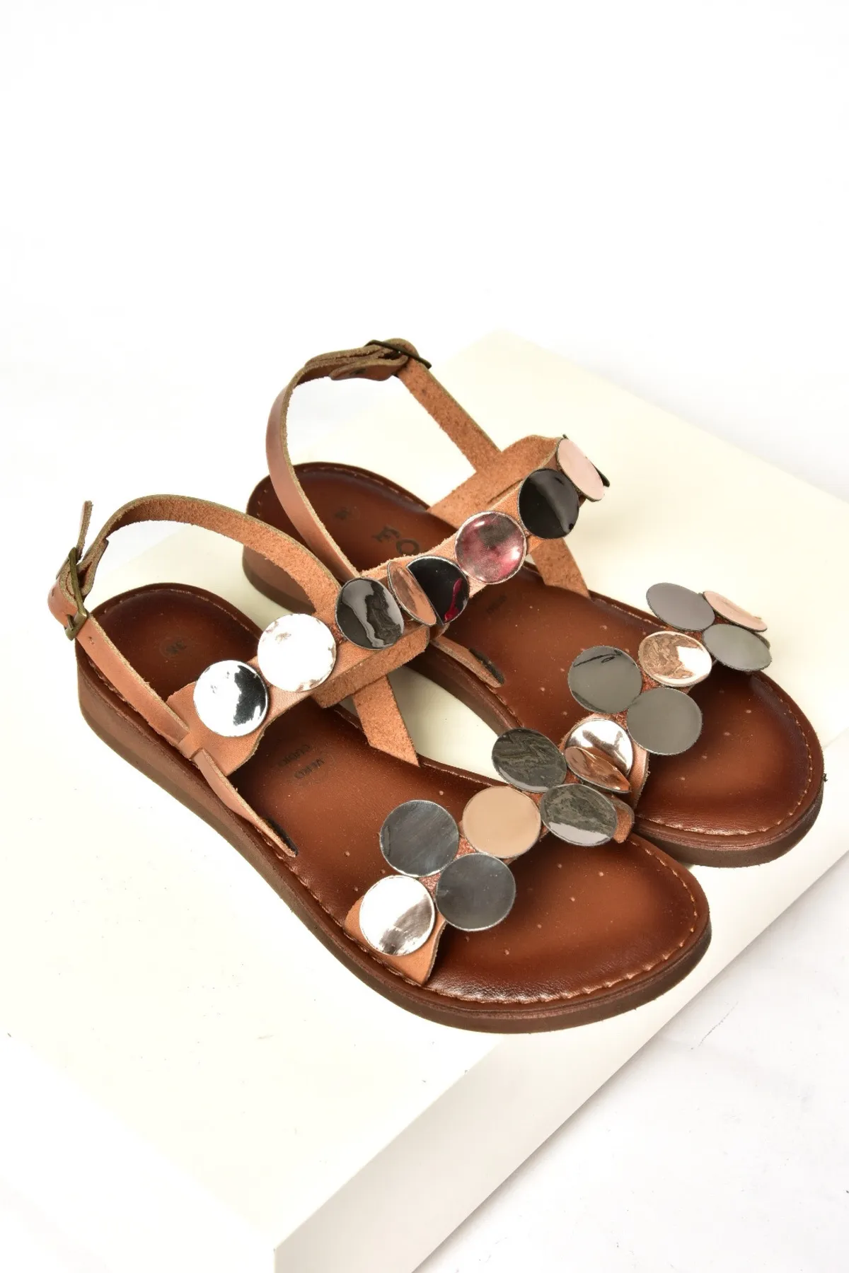 Fox Shoes  Braune Damensandalen aus echtem Leder K374680603