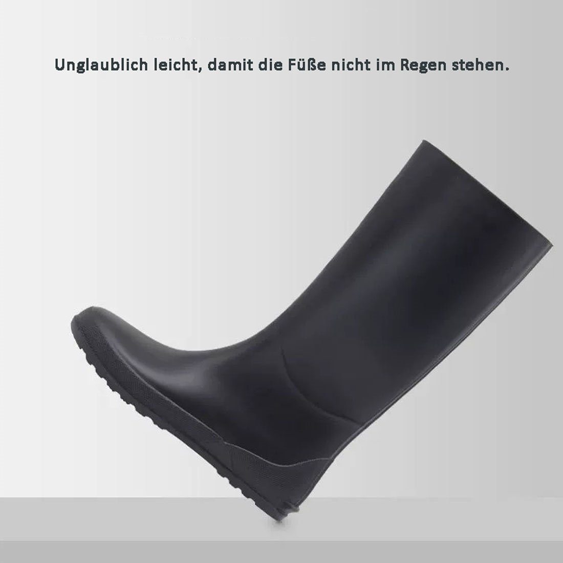DÖRÖY Leichte wasserdichte Damen-Regenstiefel, rutschfeste hohe Regenschuhe Gummistiefel