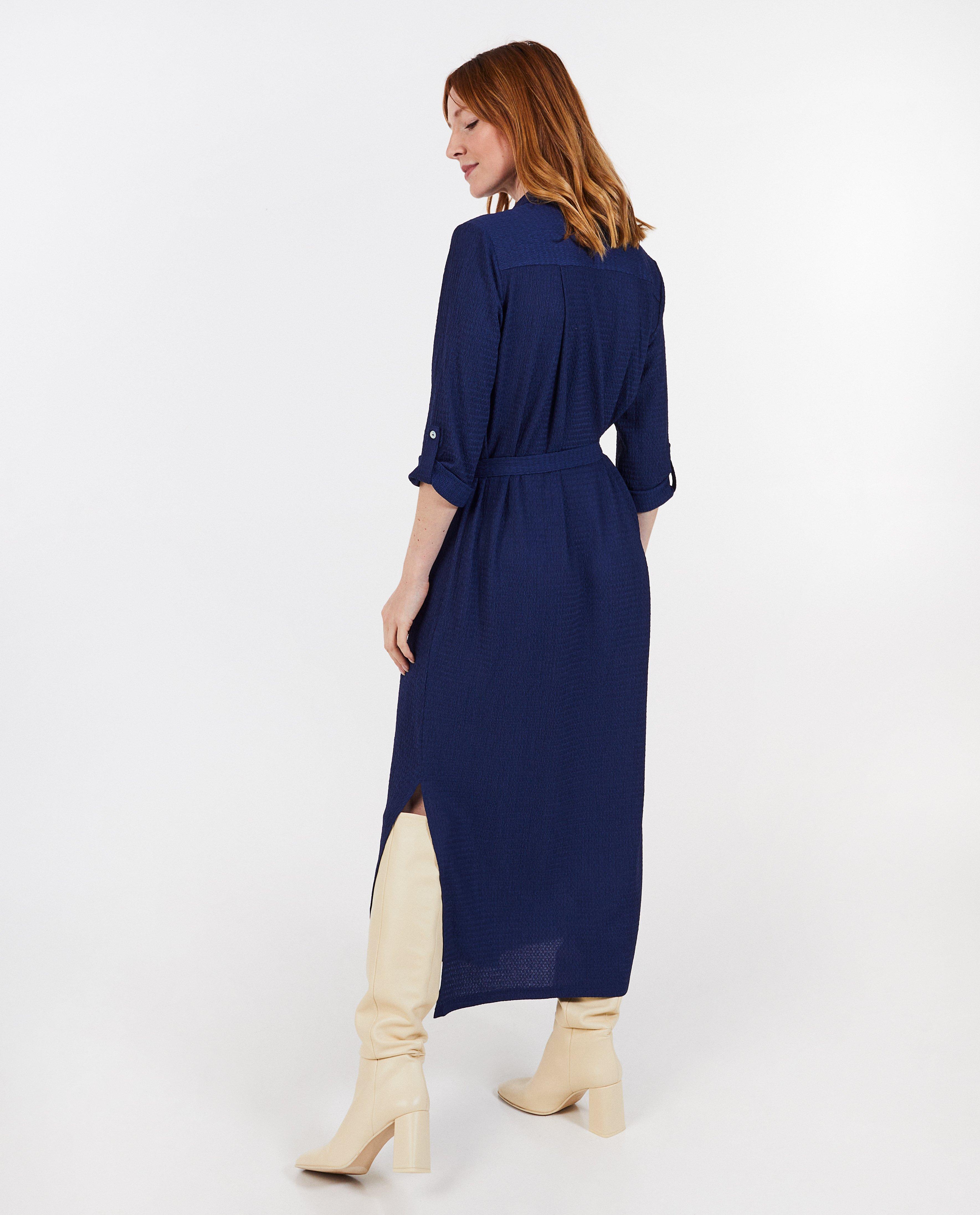 Rochie Sora albastru închis cu textură albastru închis