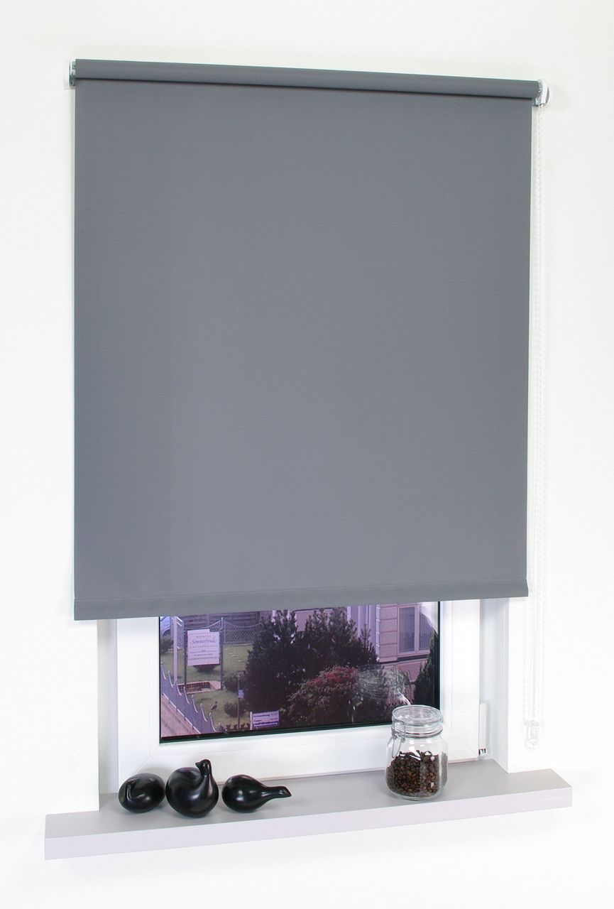 Bella Casa Seitenzugrollo, Kettenzugrollo, 240 x 92 cm, dunkelgrau
