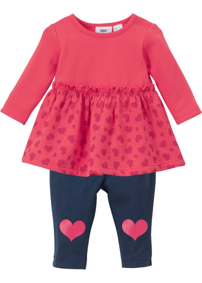 Baby Sweatkleid und Leggings (2-tlg.Set) Bio Baumwolle