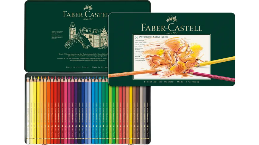 FABER-CASTELL Farbstift Polychromos 36er Metalletui