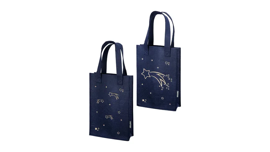 GILDE Geschenktasche Lichterglanz H=30cm nachtblau