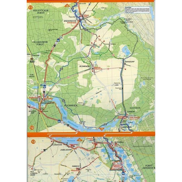 Radwander- und Wanderkarte Havel-Radweg 1 : 50 000 (mit Zick-Zack Faltung) - Wanderkarte