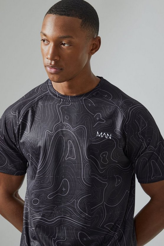 Man Active T-Shirt mit Print