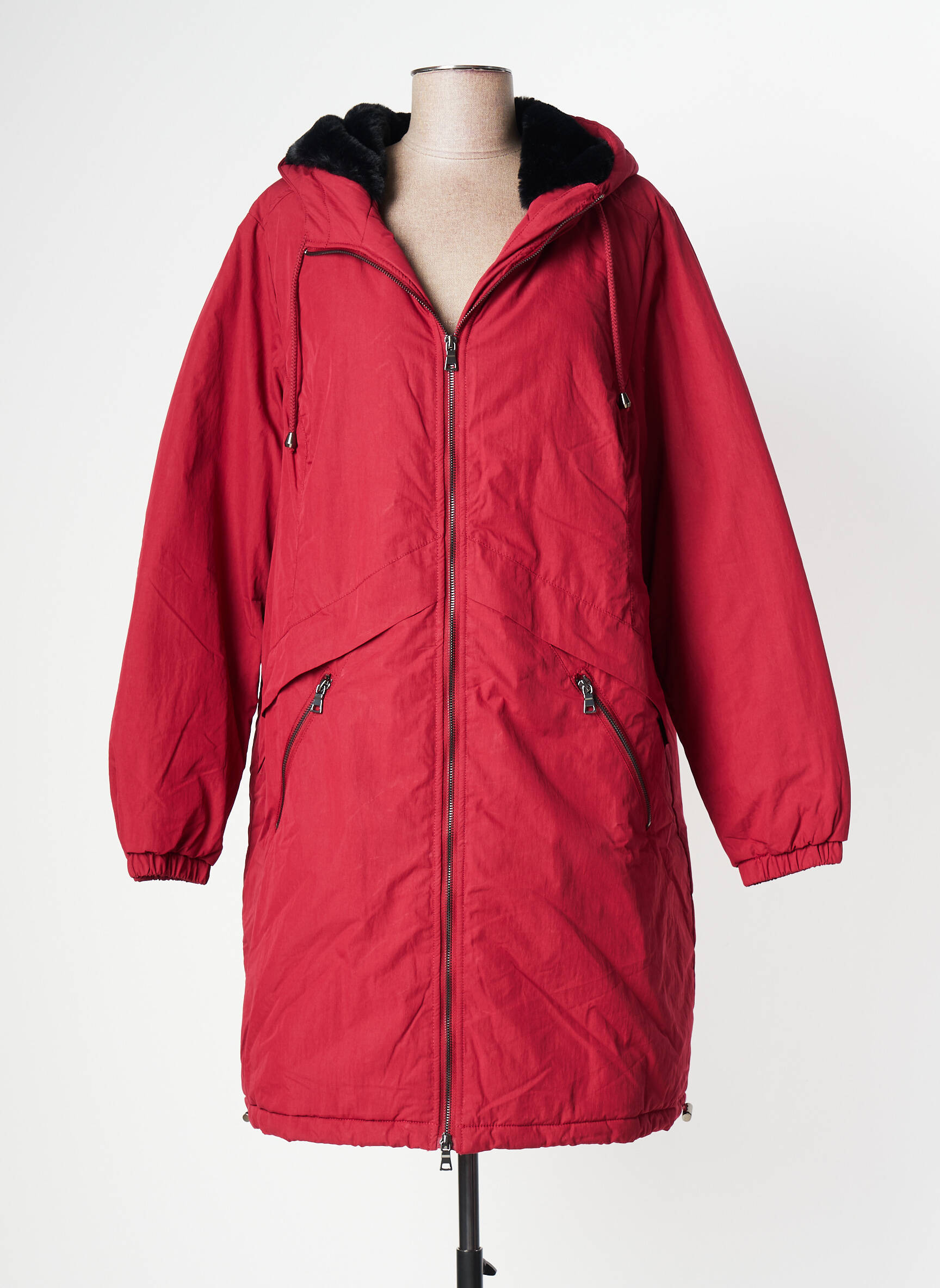 Ciso Parkas Femme couleur rouge
