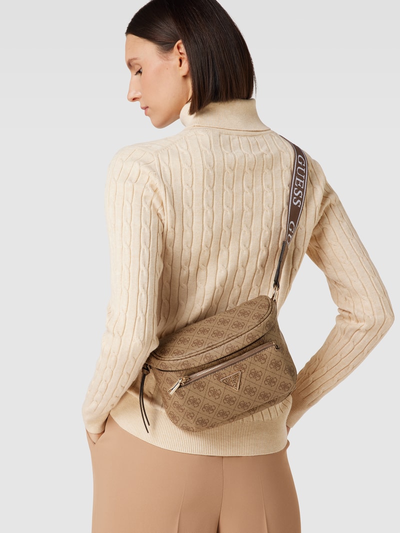 Umhängetasche mit Allover-Muster Modell 'POWER PLAY MINI' in sand