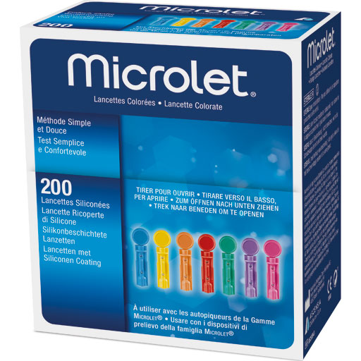 MICROLET Lanzetten farbig  200 St  Lanzetten