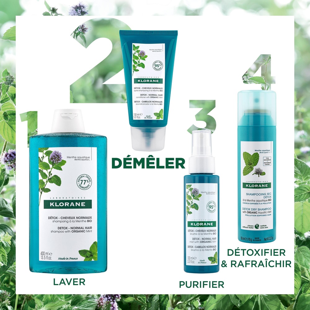 Klorane Klorane - Menthe Aquatique - Après-shamp oing détox à la Menthe BIO Après Shampoing