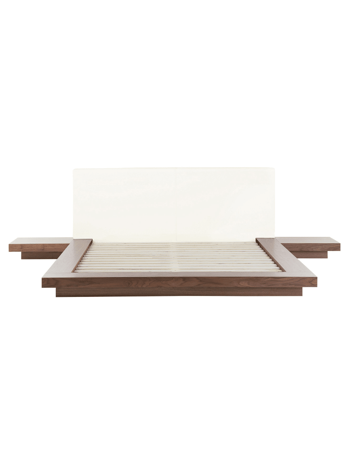 Beliani Doppelbett ZEN in Heller Holzfarbton/Weiß - (W) 308 x (H) 86 x (L) 229 cm günstig kaufen onesize