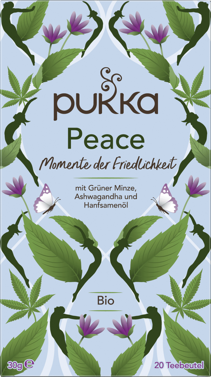 Kräutertee \Peace\ mit Grüner Minze, Ashwagandha, Hanföl (20 Beutel), 30 g