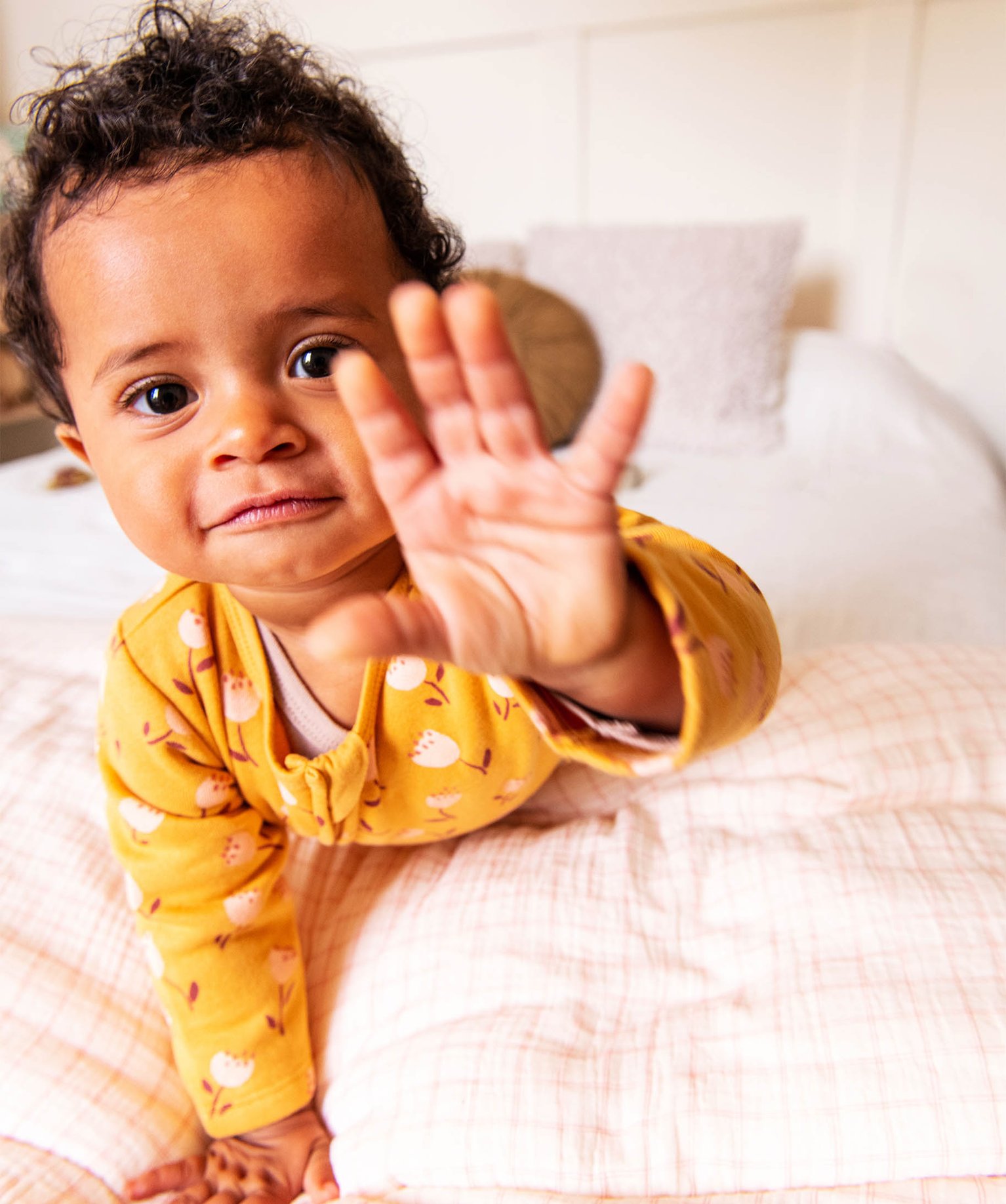 Pyjama en jersey molletonné avec zip ventral bébé jaune | GEMO