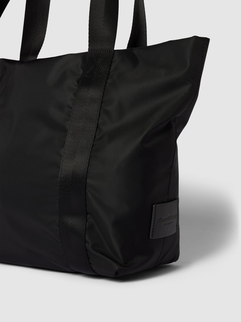 Shopper mit Label-Detail Modell 'ELIF' in schwarz