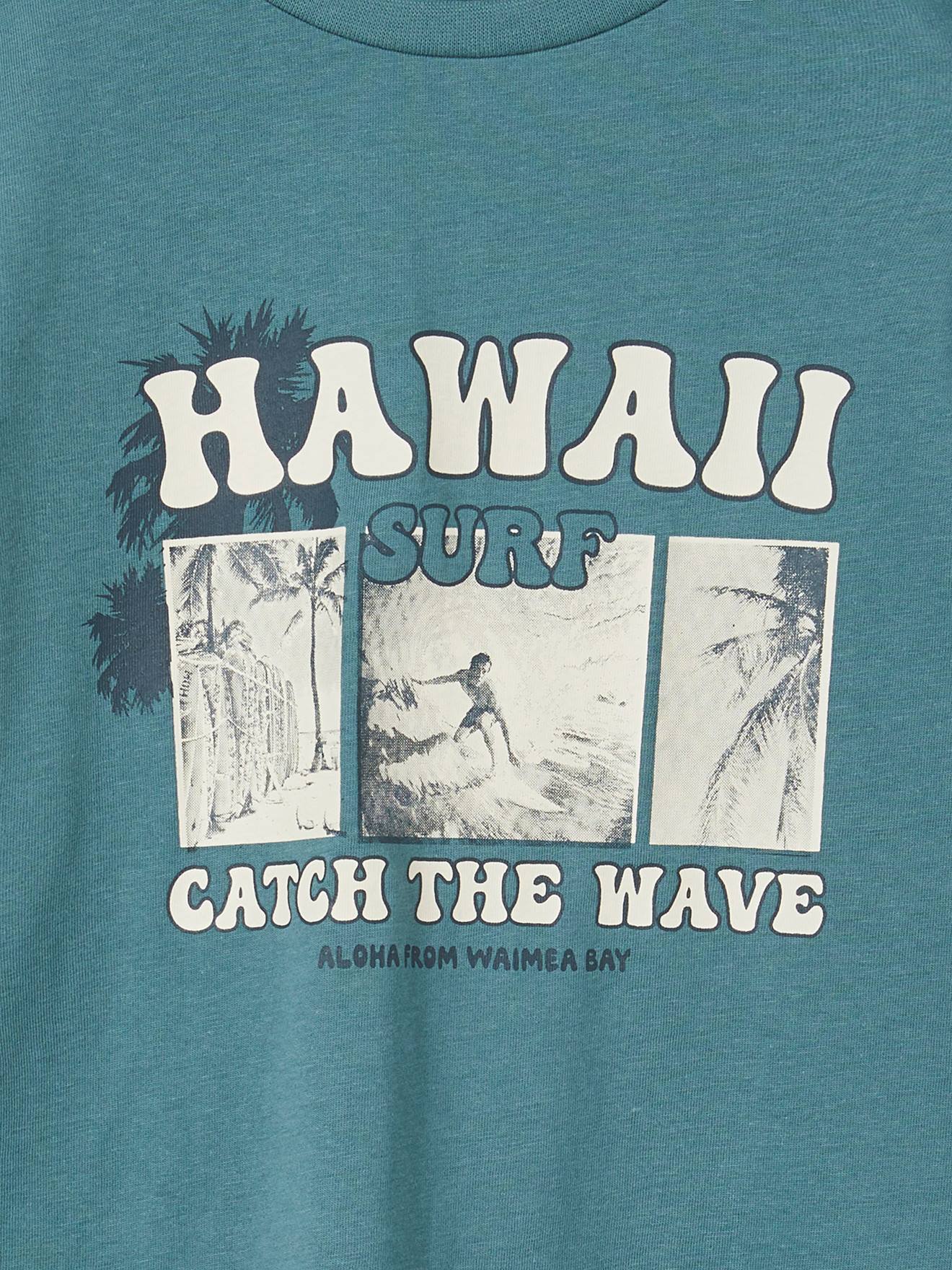 Vertbaudet Jungen T-Shirt mit Fotoprint, Recycling-Baumwolle - aqua