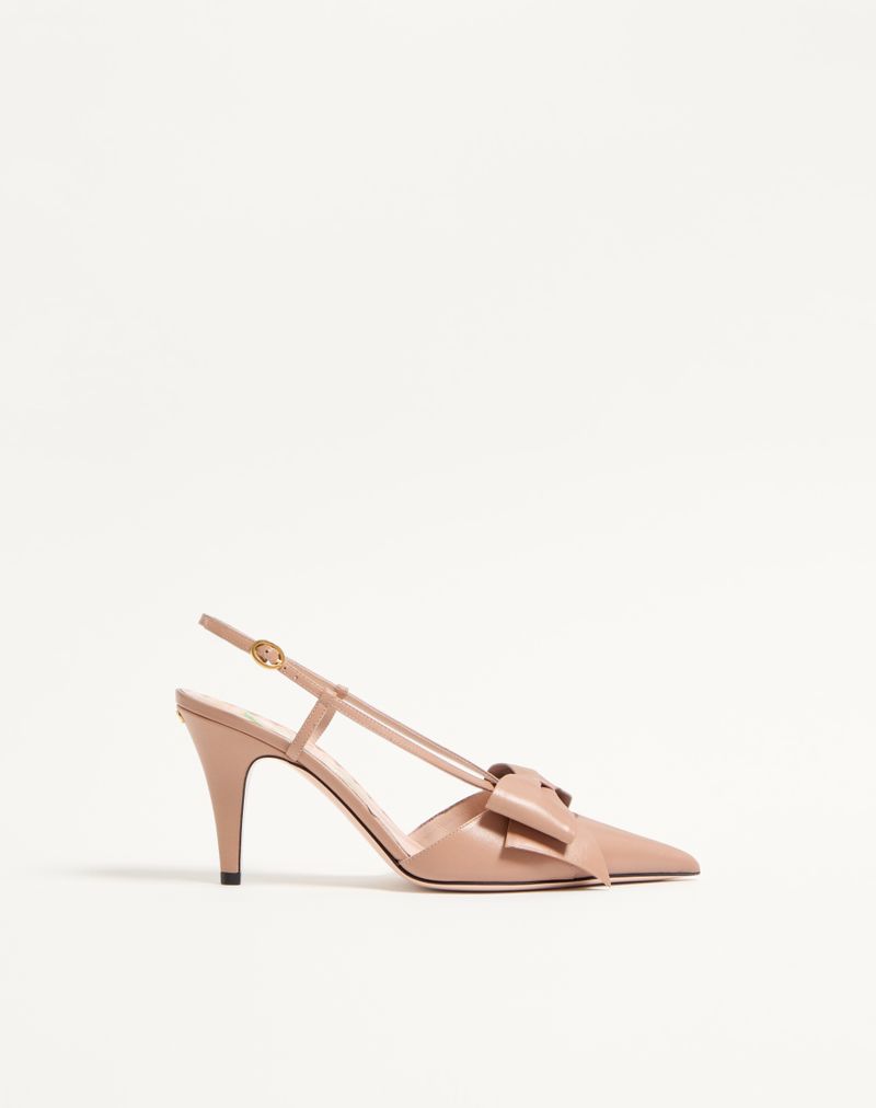 Sapatos de salto Bowow Slingback em couro de cabra de 85 mm