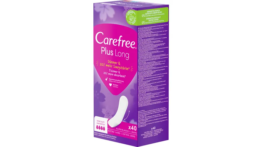 Carefree Plus Long Slipeinlagen ohne Duft