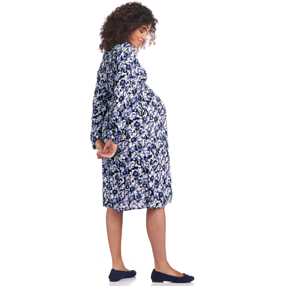 Damen Umstands-Kleid mit floralem Muster