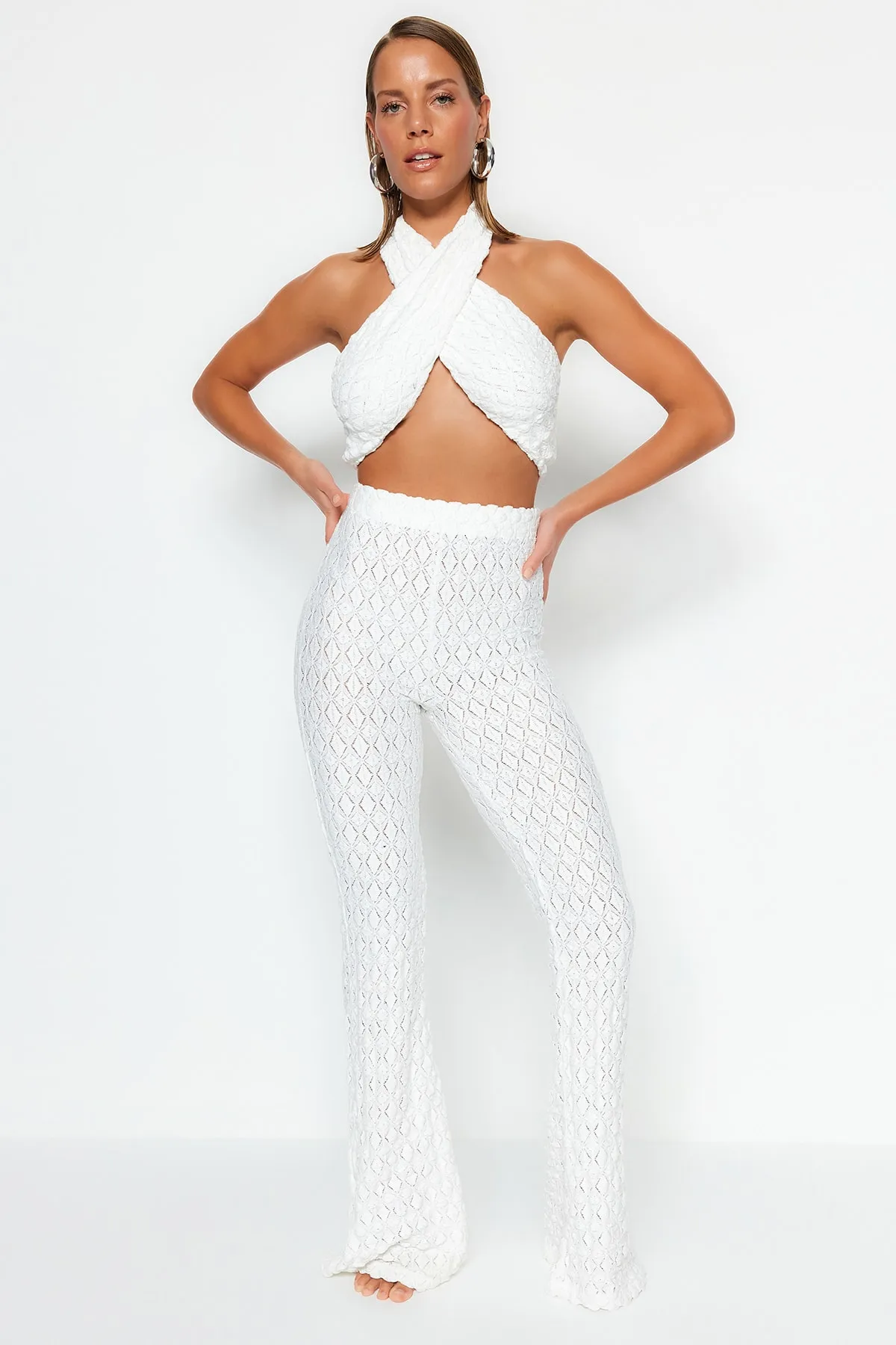 Trendyol Collection  Ecru-Strickhose TBESS23PL00005