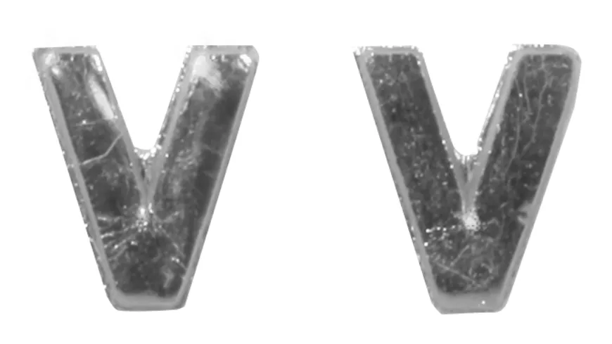 Rayher Wachsbuchstaben -V- silber 9mm 2Stück