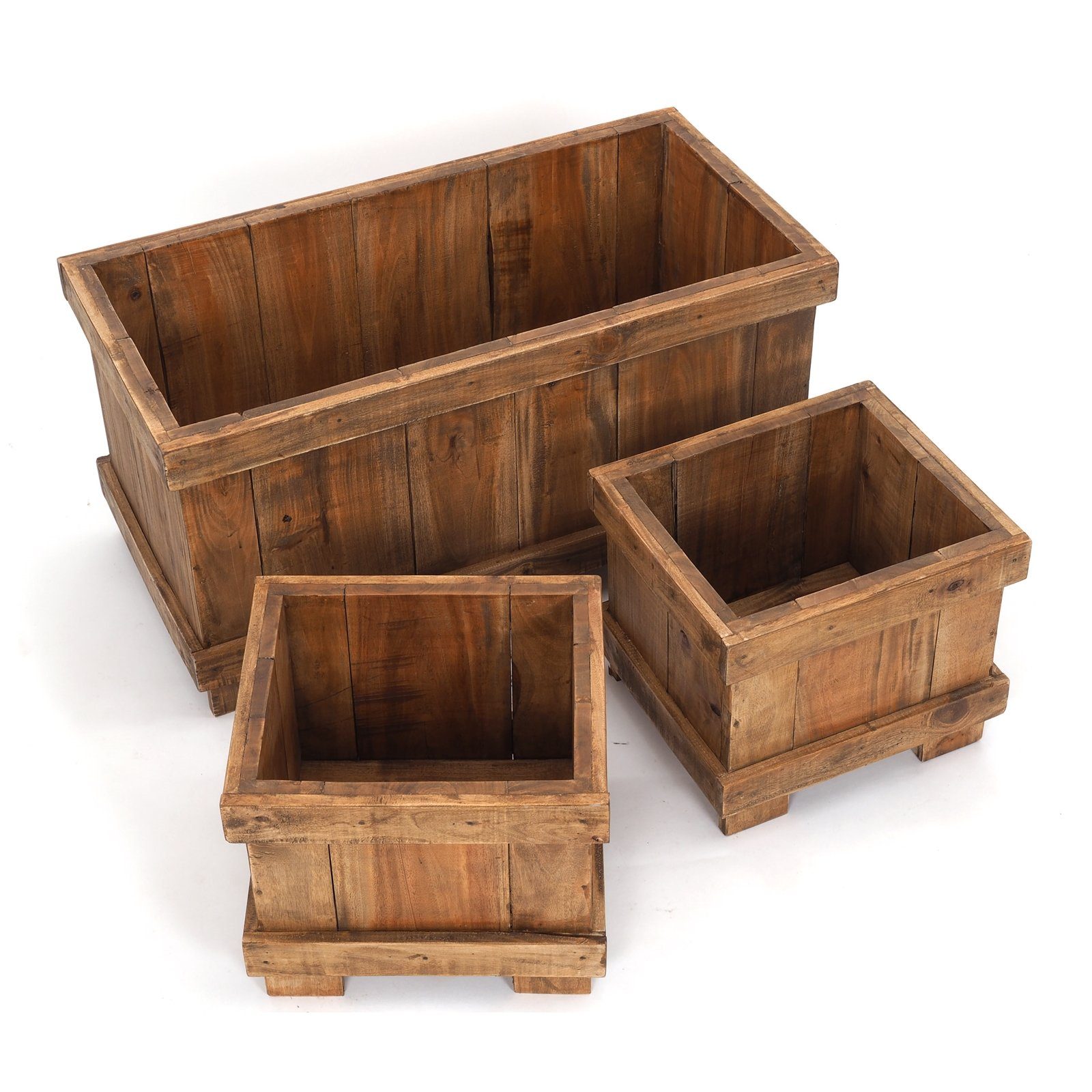 DESIGN DELIGHTS Truhe HOLZ ÜBERTÖPFE SET 