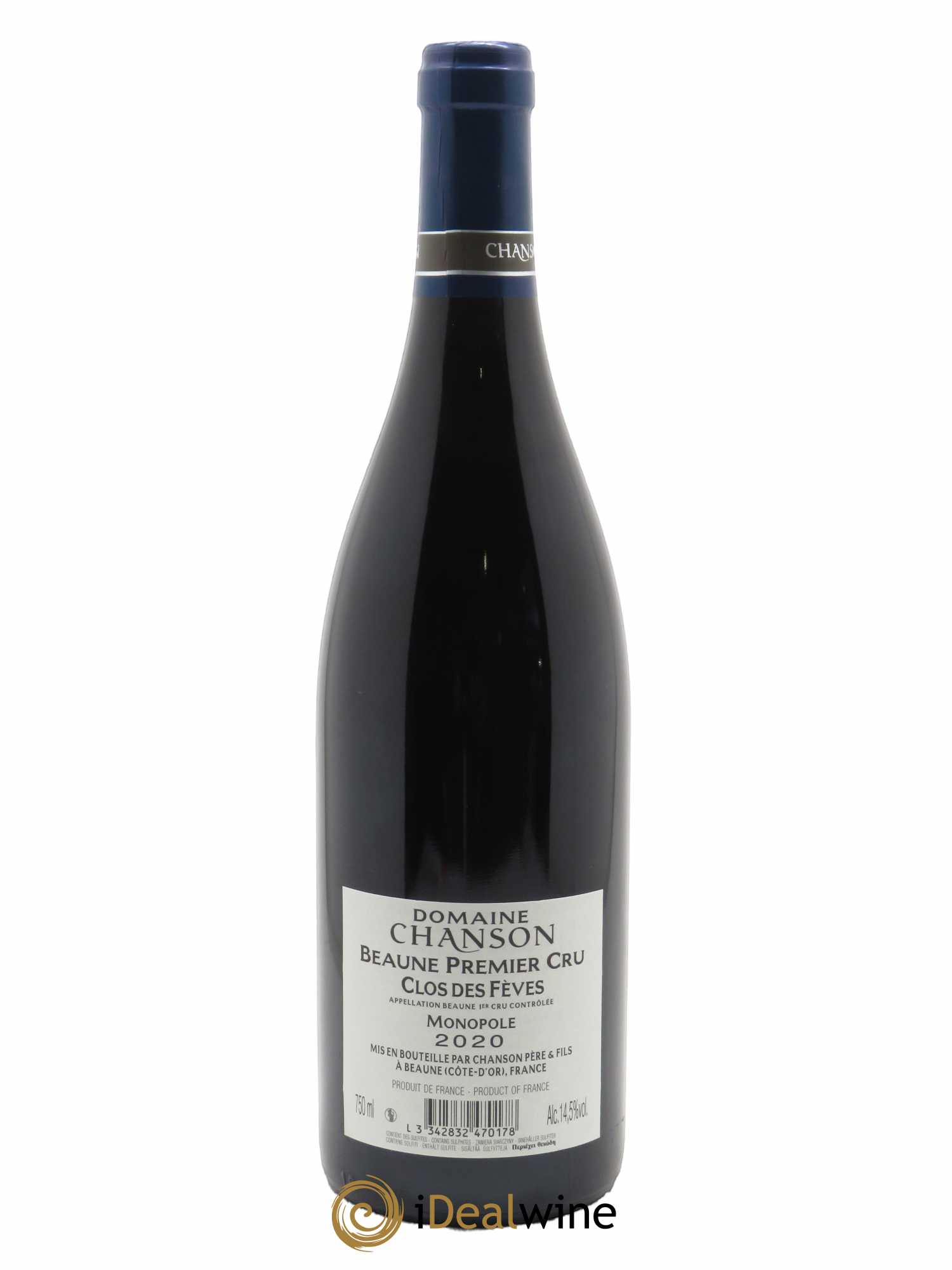 Beaune 1er Cru Clos des Fèves Chanson  2020 - Lot de 1 Bouteille