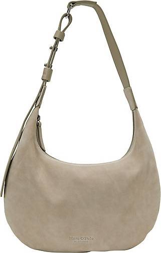 Marc O'Polo Flache Schultertasche small aus softem Velours-Rindleder