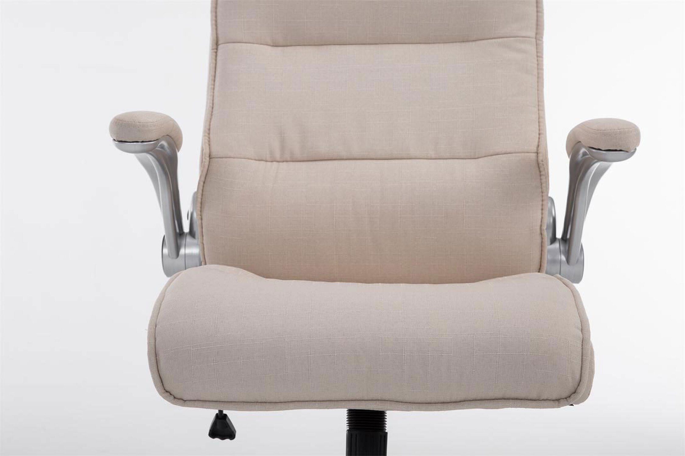 TPFLiving Bürostuhl Vila mit bequemer ergonomisch geformter Rückenlehne (Schreibtischstuhl, Drehstuhl, Chefsessel, Bürostuhl XXL), Gestell: Kunststoff silber - Sitzfläche: Stoff creme