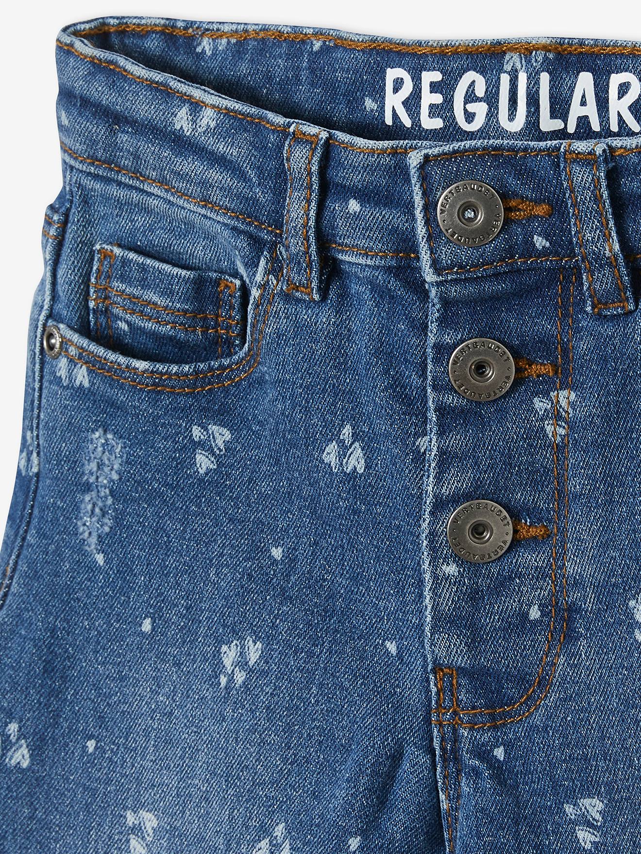 Vertbaudet Mädchen Jeans, gerades Bein Oeko-Tex - grau