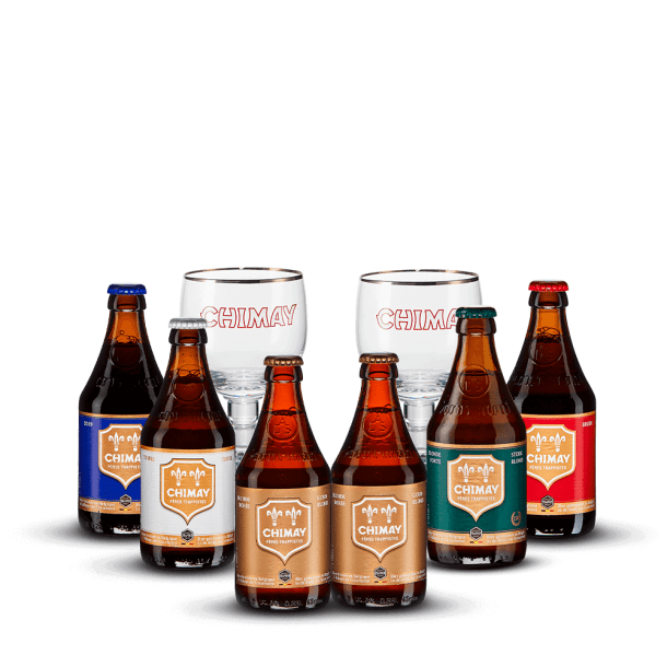 Pack Chimay 6 Bières + 2 Verres