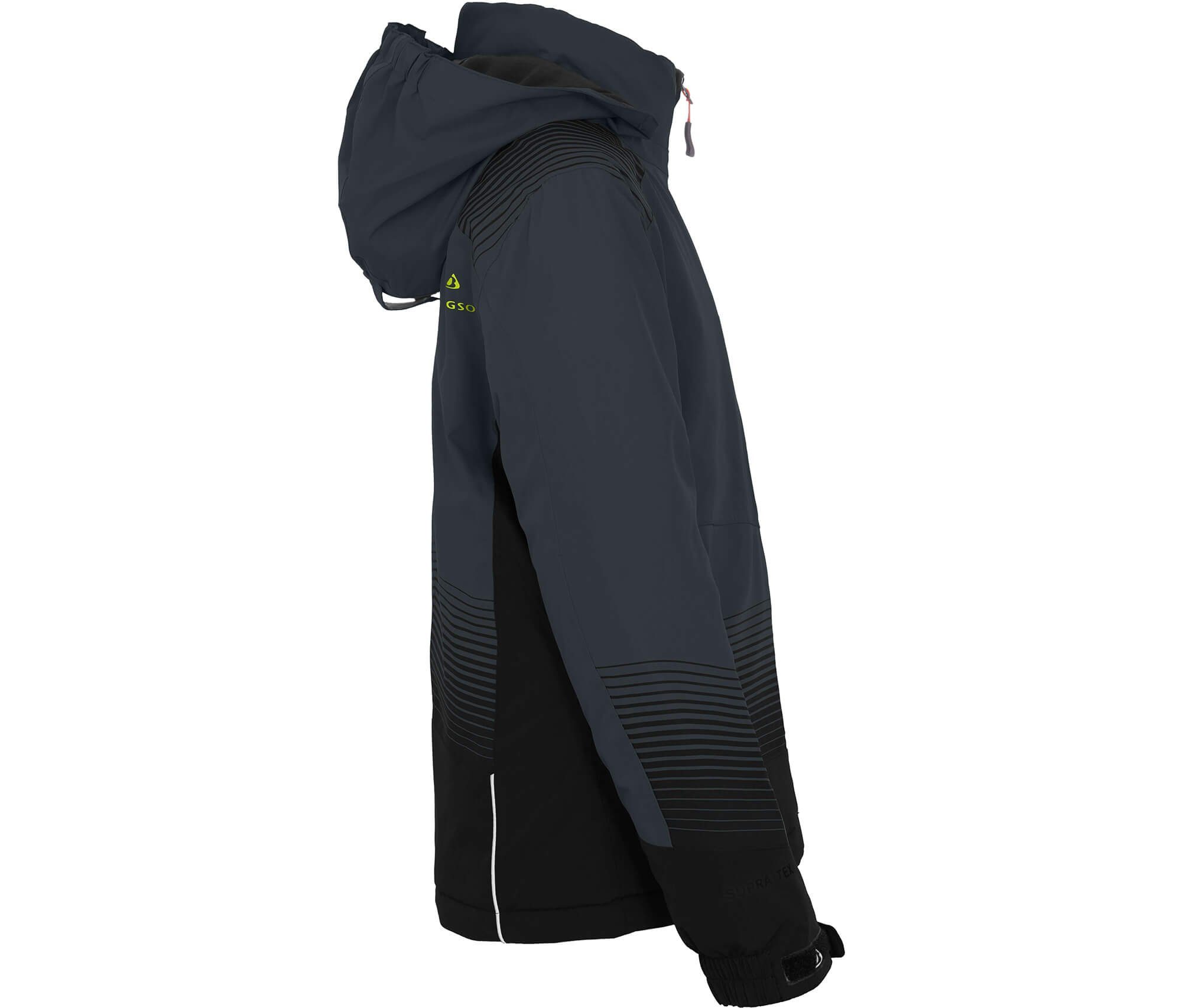 Bergson Winterjacke VEIKO Kinder Skijacke, wattiert, 20000 mm Wassersäule, Normalgrößen, dunkel grau