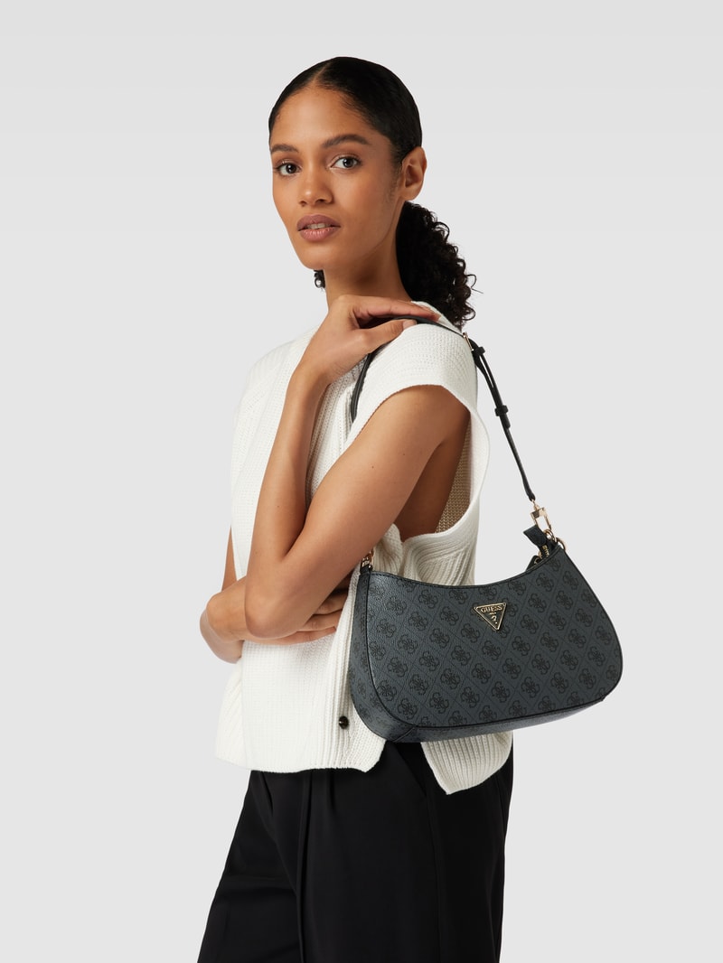 Shoulder Bag mit Allover-Logo Modell 'NOELLE' in anthrazit