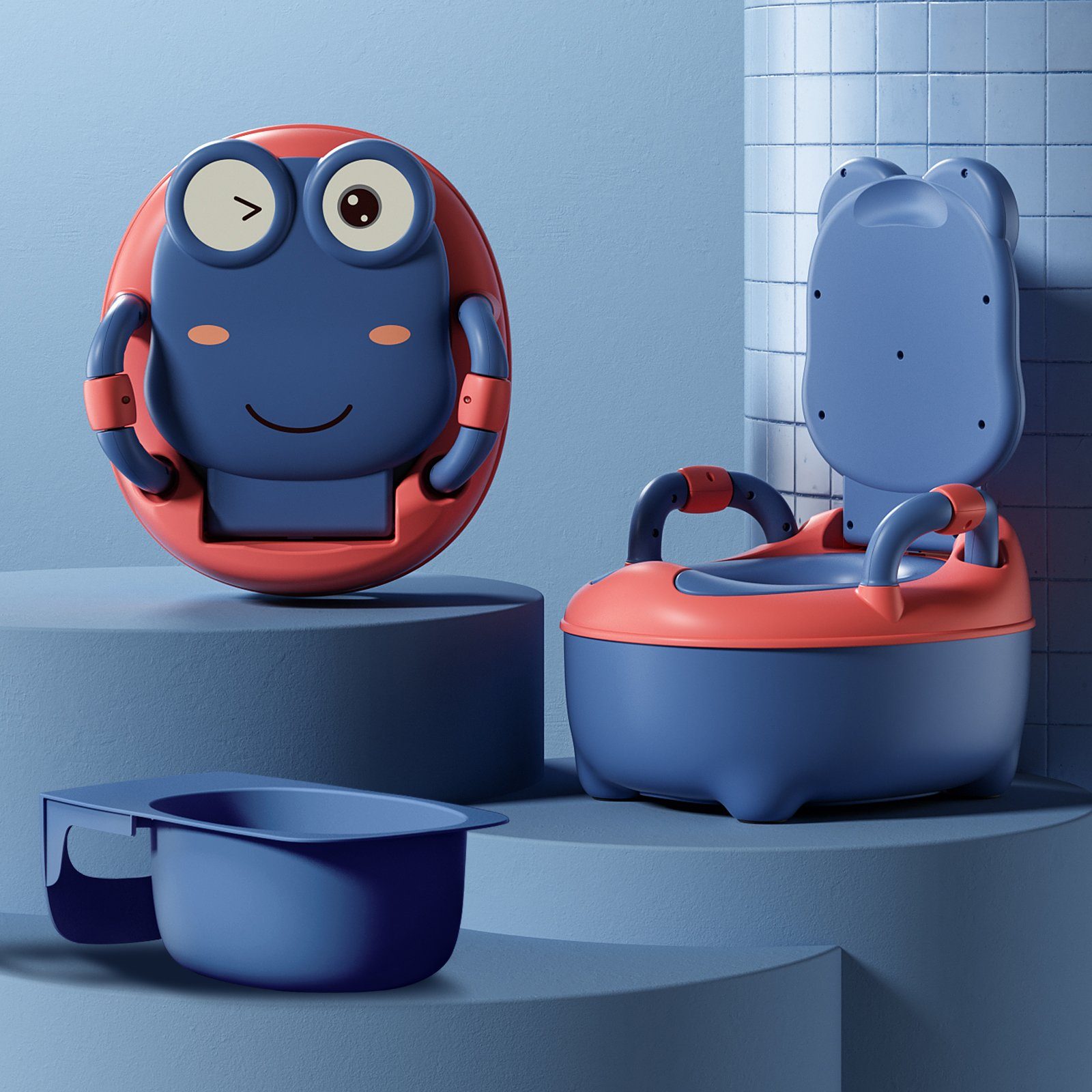 AUFUN Baby-Toilettensitz Kinder Töpfchen Toilettentrainer, Frosch Kindertoilette