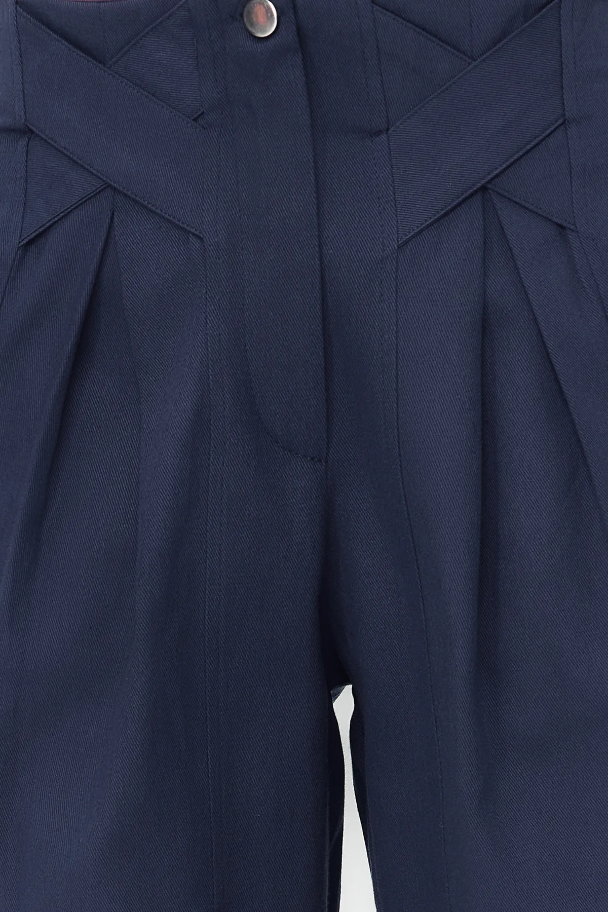Trendyol Collection  Marineblaue, gewebte Hose aus Baumwolle mit Karottenmuster und detaillierten Streifen TWOAW22PL0342