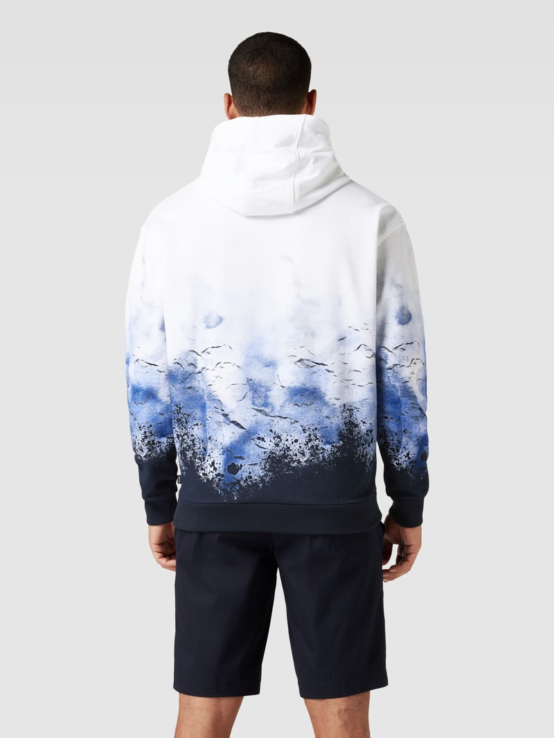 Hoodie mit Motiv-Print Modell 'Sorin' in ozean blau
