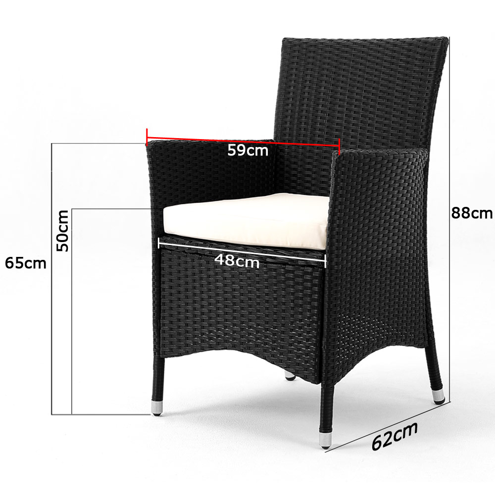 Casaria Polyrattan Sitzgarnitur Bali 13-tlg. Schwarz/Creme