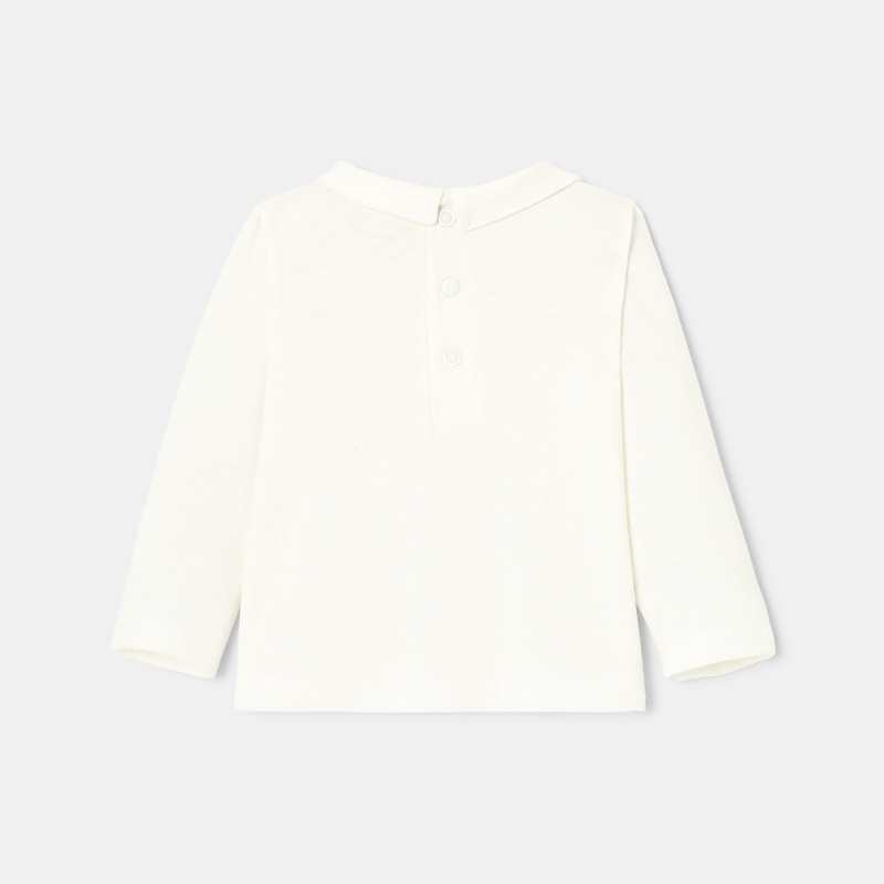 T-shirt en jersey col polo blanc naissance Absorba
