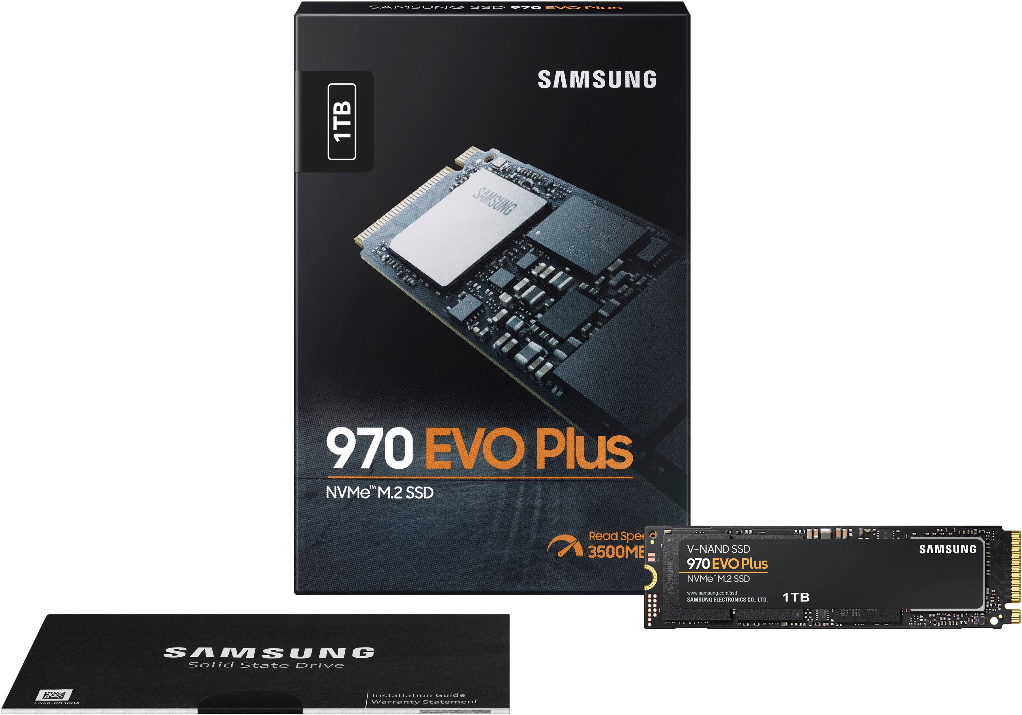 Samsung 970 EVO Plus NVMe™ M.2 1 TB interne SSD (1 TB) 3500 MB/S Lesegeschwindigkeit, 3300 MB/S Schreibgeschwindigkeit