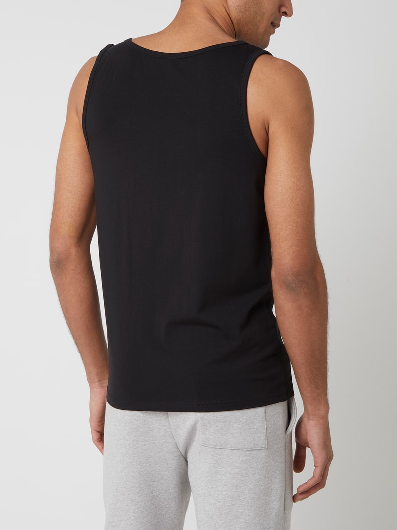 Tanktop mit Stretch-Anteil im 2er-Pack in schwarz