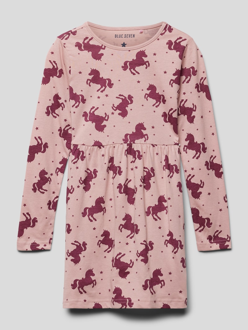Minikleid mit Allover-Muster in rosa