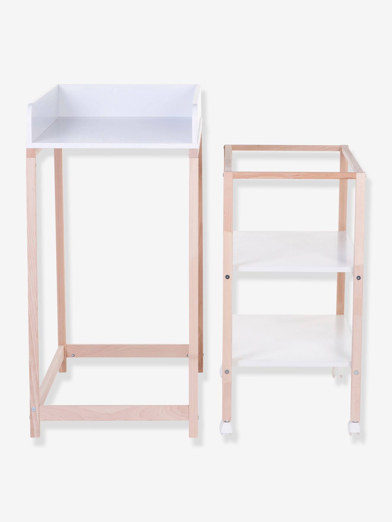 Table à langer avec baignoire intégrée CHILDHOME blanc/bois