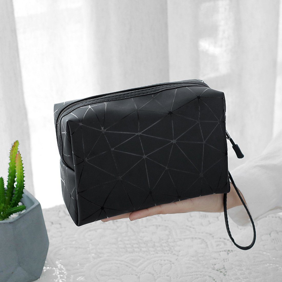 SCOBAG Kosmetiktasche Reise-Kosmetiktasche (1-tlg, Kosmetische Aufbewahrungstasche), Frauen Diamant-Muster