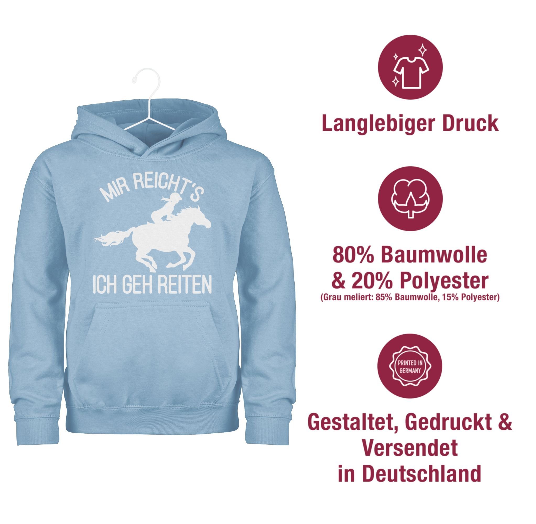 Shirtracer Hoodie Mir reicht's ich geh reiten mit Pferd und Reiterin - Pferde Mädchen Geschenke Pferde Geschenk Pferdeliebhaber Pferde Mädchen Horse Horses - Tiermotiv Animal Print - Kinder Premium Kapuzenpullover mädchen hoodie 152 - mir reichts ich