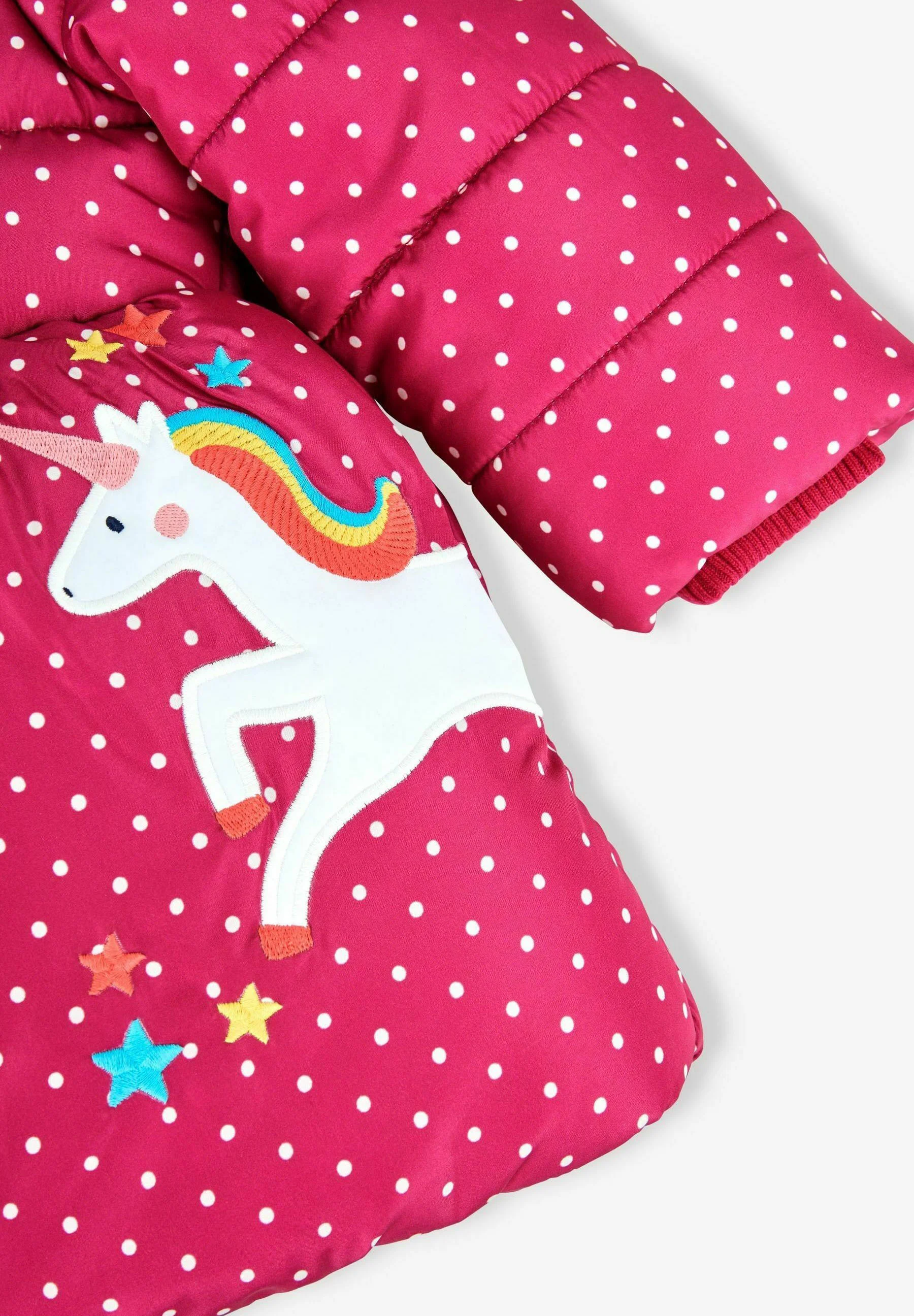 JoJo Maman Bébé UNICORN PRINT PUFFER - Abrigo de invierno